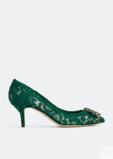 Туфли DOLCE&GABBANA Embellished lace pumps, белый