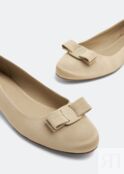 Балетки FERRAGAMO Vara bow ballet flats, бежевый