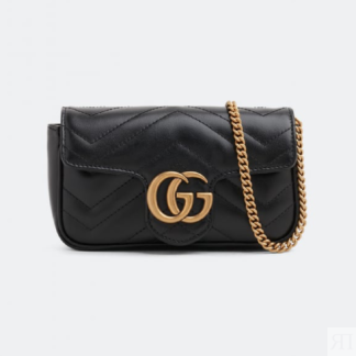 Сумка кросс-боди GUCCI GG Marmont super mini, черный