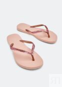 Шлепанцы HAVAIANAS Slim glitter flip flops, розовый