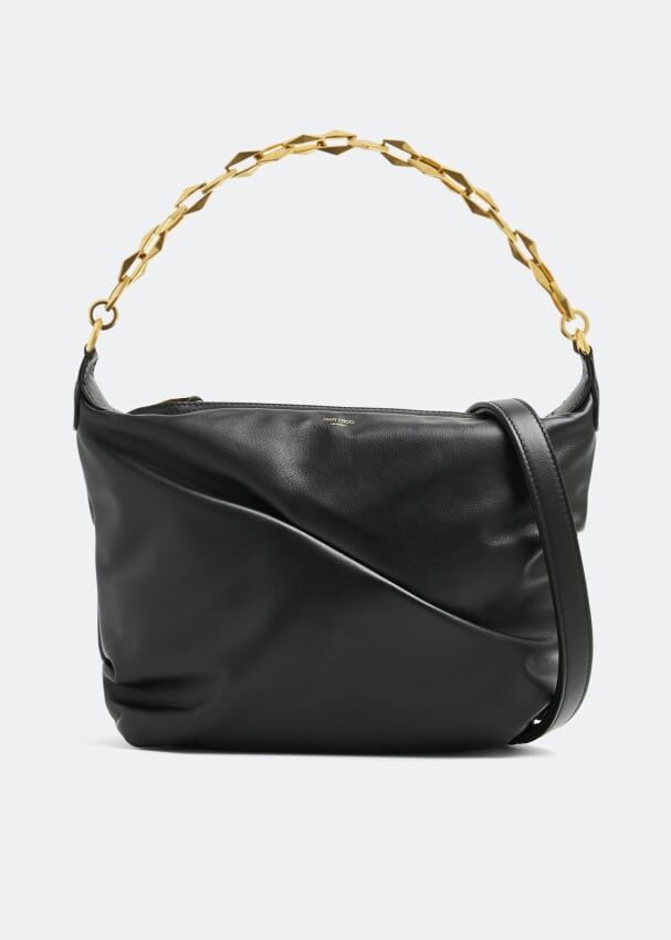 Сумка-хобо JIMMY CHOO Diamond Soft small hobo bag, черный J000158331 | Black фото 1