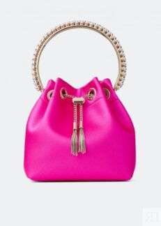 Сумка JIMMY CHOO Bon Bon bucket bag, розовый