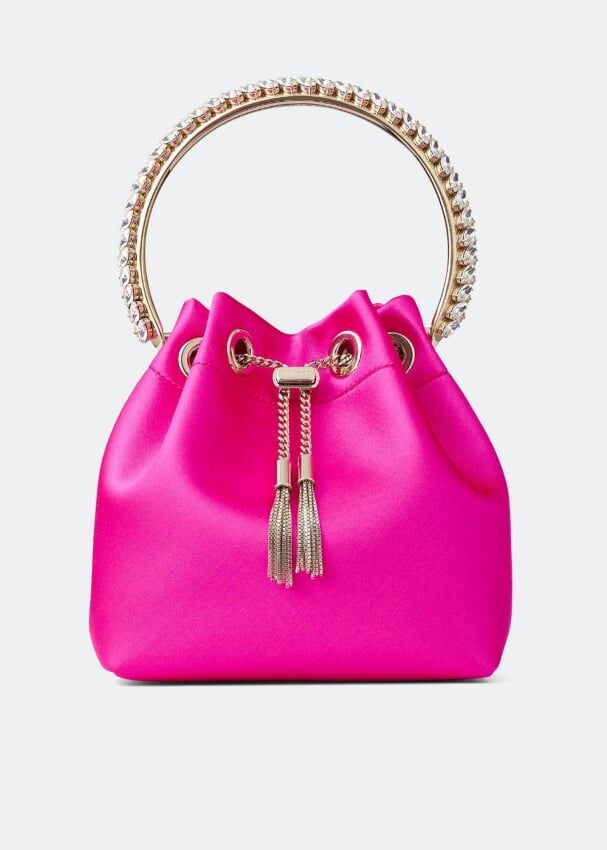 Сумка JIMMY CHOO Bon Bon bucket bag, розовый