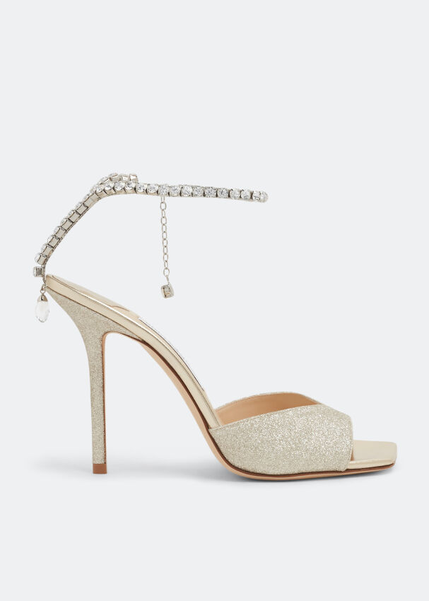 Сандалии JIMMY CHOO Saeda 100 sandals, серебряный J000158352 | Silver фото 1