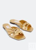 Сандалии JIMMY CHOO Avenue flat sandals, золотой J000162062 | Gold фото 5