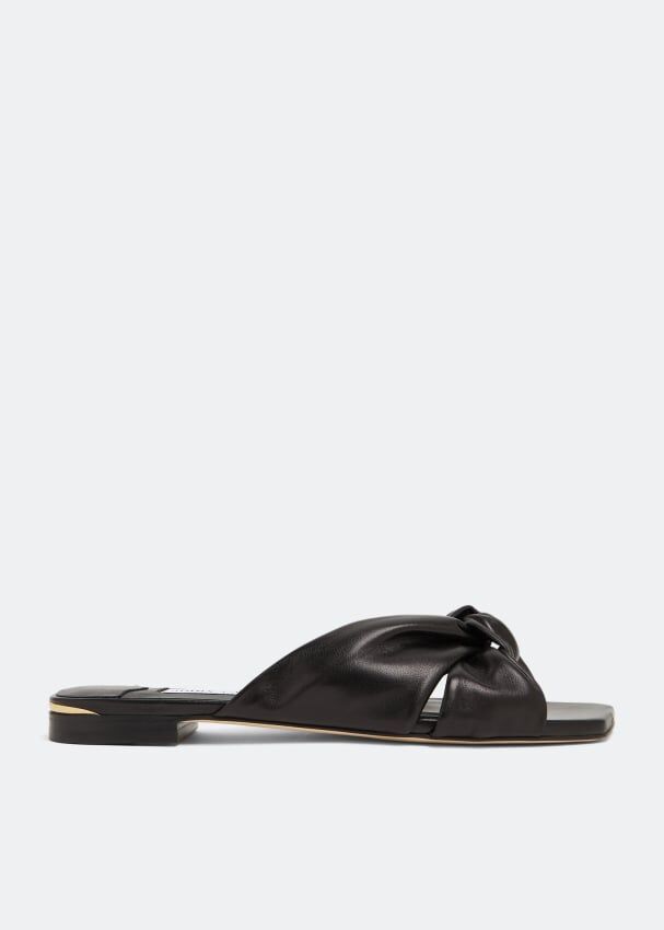 Сандалии JIMMY CHOO Avenue flat sandals, черный J000161740 | Black фото 1