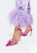 Атласные туфли MACH AND MACH Double bow satin pumps, розовый