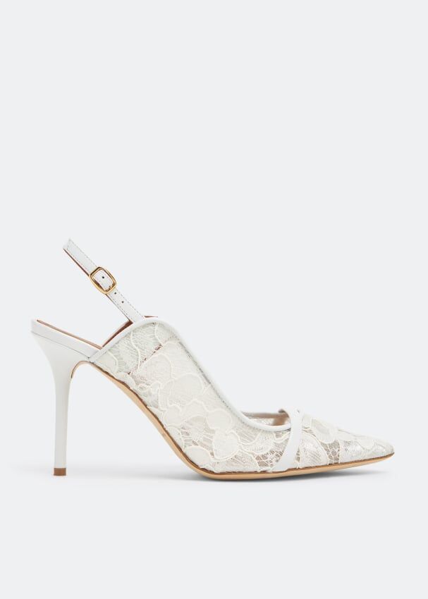 Туфли MALONE SOULIERS Marion slingback pumps, белый MARION85-16-WHTWHT | White фото 1