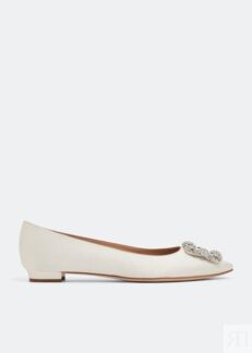 Балетки MANOLO BLAHNIK Hangisi ballet flats, белый