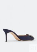 Мюли MANOLO BLAHNIK Hangisimu mules , синий 100014-NVY-70 | Blue фото 4