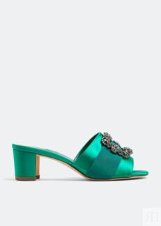 Мюли MANOLO BLAHNIK Martamod mules, зеленый