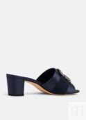 Мюли MANOLO BLAHNIK Martamod mules, синий 100407-NVY-STN-50 | Blue фото 4