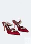 Мюли MANOLO BLAHNIK Lurum satin mules, бордовый