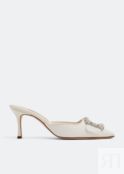 Мюли MANOLO BLAHNIK Maysale jewel mules, белый 100271-WHI-70 | White фото 1