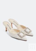 Мюли MANOLO BLAHNIK Maysale jewel mules, белый