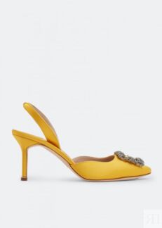 Туфли MANOLO BLAHNIK Hangisli slingback pumps, желтый