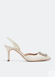 Туфли MANOLO BLAHNIK Hangisli slingback pumps, белый