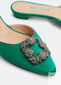 Мюли MANOLO BLAHNIK Hangisimu mules, зеленый