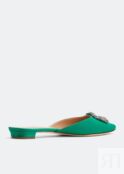 Мюли MANOLO BLAHNIK Hangisimu mules, зеленый 100367-EGRN-10 | Green фото 4