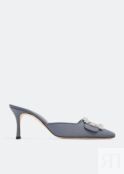 Мюли MANOLO BLAHNIK Maysale jewel mules, серый 100271-DGRY-CRP-70 | Grey фото 1