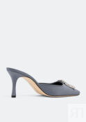 Мюли MANOLO BLAHNIK Maysale jewel mules, серый 100271-DGRY-CRP-70 | Grey фото 4