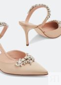 Мюли MANOLO BLAHNIK Lurum satin mules, бежевый