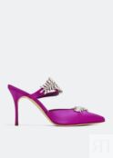 Мюли MANOLO BLAHNIK Lurum satin mules, розовый