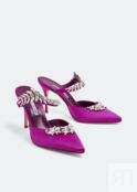 Мюли MANOLO BLAHNIK Lurum satin mules, розовый