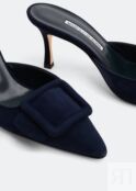 Мюли MANOLO BLAHNIK Maysale mules, синий 100155-NVY-70 | Blue фото 2