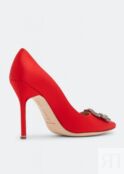 Атласные туфли MANOLO BLAHNIK Hangisi satin pumps, красный