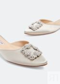 Мюли MANOLO BLAHNIK Hangisimu mules, серый