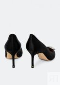 Атласные туфли MANOLO BLAHNIK Hangisi satin pumps, черный