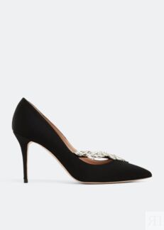 Атласные туфли MANOLO BLAHNIK Nadira satin pumps, черный