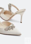 Мюли MANOLO BLAHNIK Lurum satin mules, белый