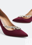 Атласные туфли MANOLO BLAHNIK Nadira satin pumps, бордовый