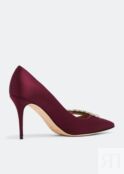 Атласные туфли MANOLO BLAHNIK Nadira satin pumps, бордовый