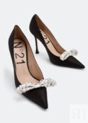 Туфли NO.21 Crystal-embellished pumps, черный 22ICPONV14052-X050 | Black фото 5