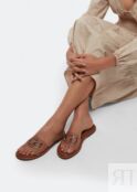 Сандалии NO.21 Logo print slide sandals, коричневый 22ECPXNV13000-X020 | Brown фото 2