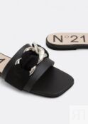 Сандалии NO.21 Chunky chain-embellished slide sandals, черный 22ECPXNV13050-X054 | Black фото 3