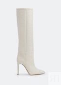 Ботинки PARIS TEXAS Croc-embossed leather boots, белый PX133-XCOCO-BONCHI | White фото 1