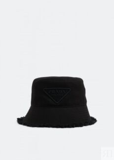 Шляпа PRADA Monochrome bucket hat, черный
