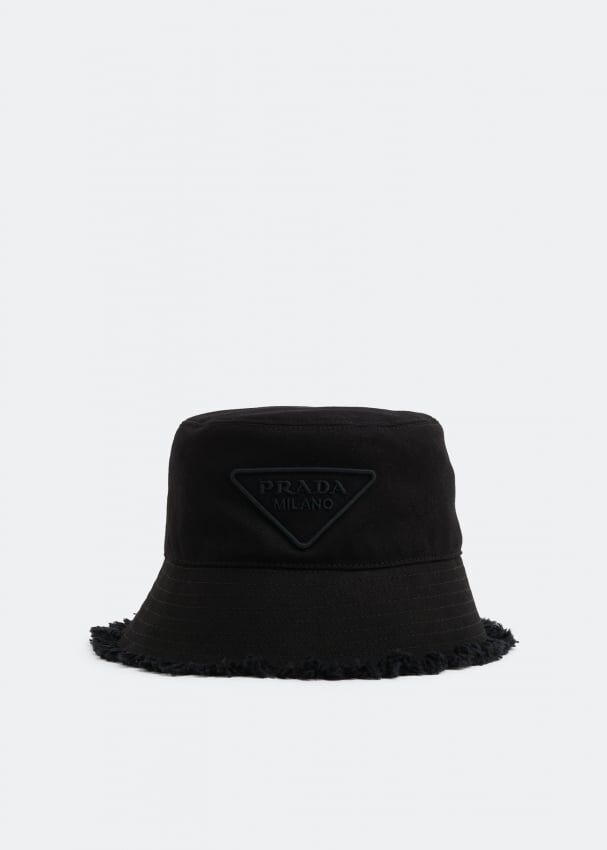 Шляпа PRADA Monochrome bucket hat, черный