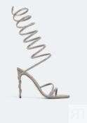 Сандалии RENÉ CAOVILLA Cleo crystal-embellished sandals, серебряный