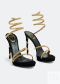 Сандалии RENÉ CAOVILLA Margot crystal-embellished sandals, черный C11339-120-R001V184 | Black фото 5