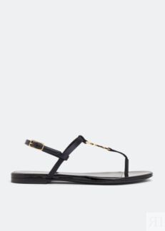 Сандалии SAINT LAURENT Cassandra flat sandals, черный