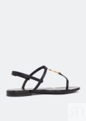 Сандалии SAINT LAURENT Cassandra flat sandals, черный 7424609QNKK4035 | Black фото 2