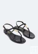 Сандалии SAINT LAURENT Cassandra flat sandals, черный 7424609QNKK4035 | Black фото 4