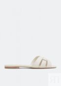 Сандалии SAINT LAURENT Tribute leather flat sandals, белый 571952BZC009008 | White фото 1