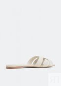 Сандалии SAINT LAURENT Tribute leather flat sandals, белый 571952BZC009008 | White фото 3