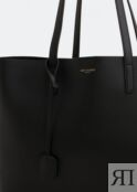 Сумка-тоут SAINT LAURENT Leather shopping tote bag, черный